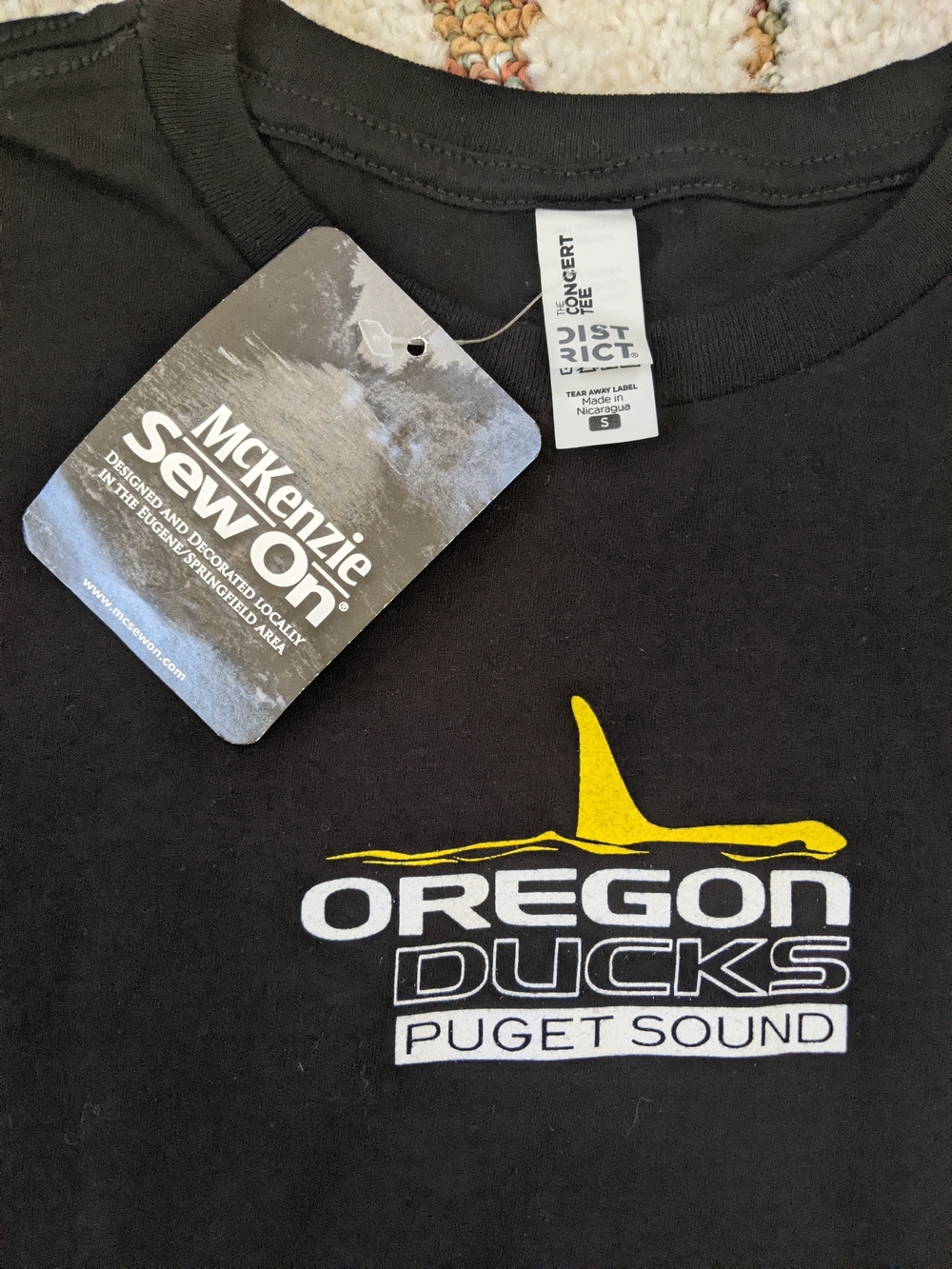 NWT Oregon Ducks Crew Neck Black Tee 100% Cotton XS - Picture 11 of 16